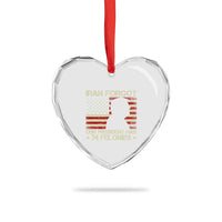 Iran Forgot Our President Has 34 Felonies Heart Crystal Glass Ornament Funny Political Satire Patriotic Flag