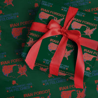 Iran Forgot Our President Has 34 Felonies Wrapping Paper Roll Vintage USA Red Wave Map