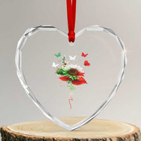 Iran Heart Crystal Glass Ornament Free Iran Protest Sunflower Flag