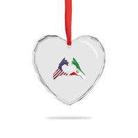 Iran Heart Crystal Glass Ornament No War Yes Hummanity Persian American Flag Heart Political Statement