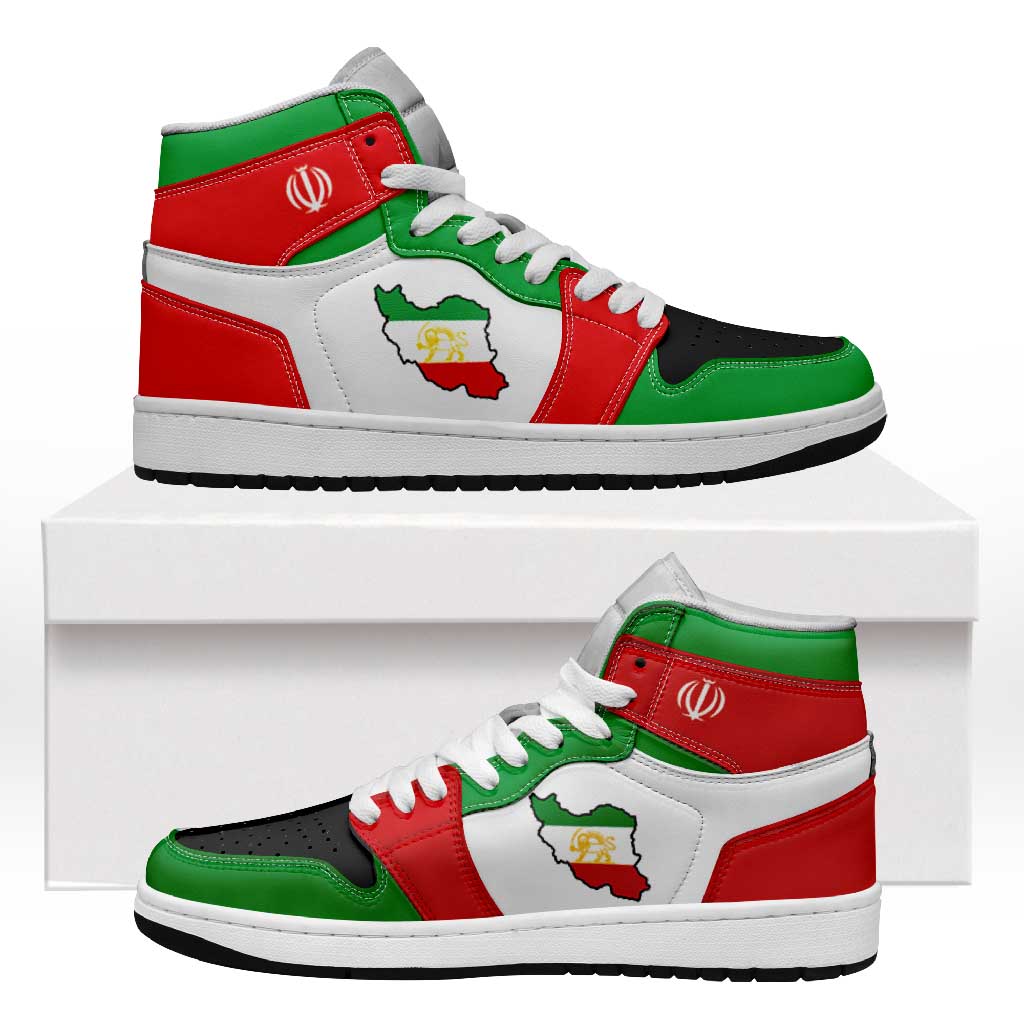 Iran High Sneakers AJ1 Classic National Flag Style - Wonder Print Shop