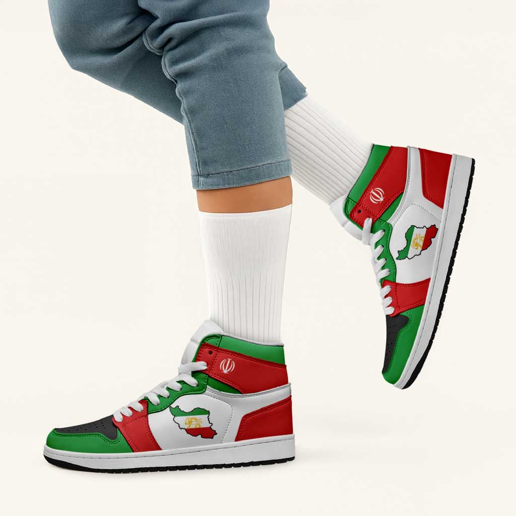 Iran High Sneakers AJ1 Classic National Flag Style - Wonder Print Shop