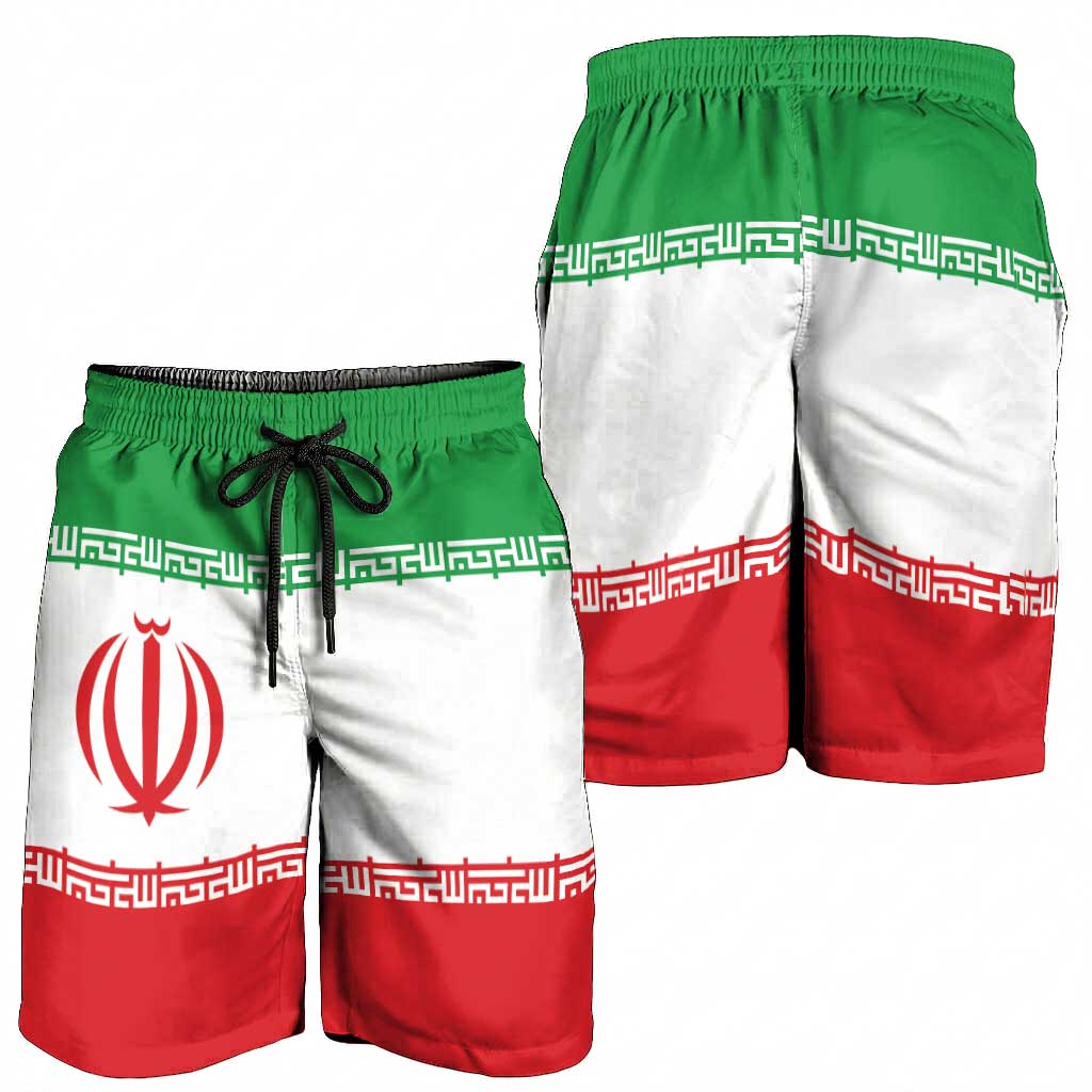 Iran Shorts for Men National Flag Colors - Wonder Print Shop