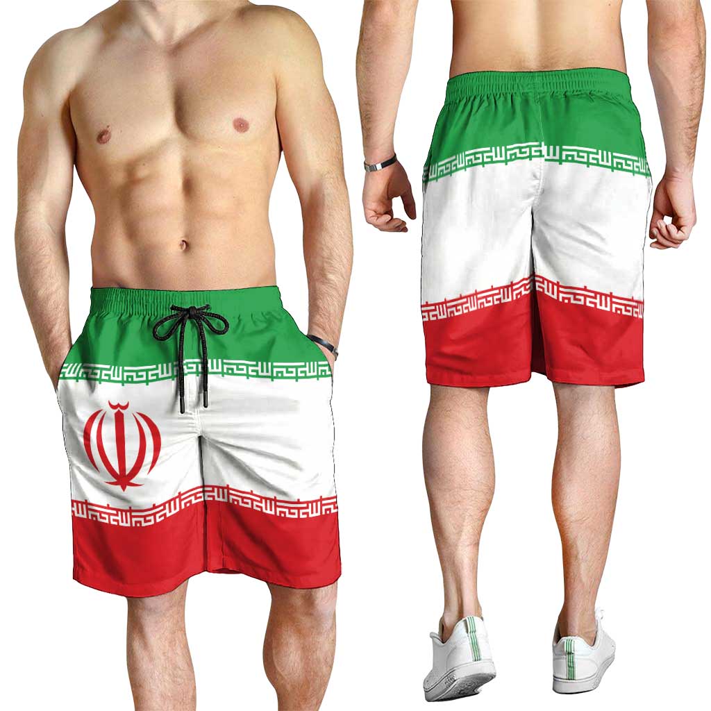 Iran Shorts for Men National Flag Colors - Wonder Print Shop