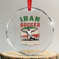 Iran Soccer Fan Gift Crystal Glass Ornament One Nation One Team One Dream