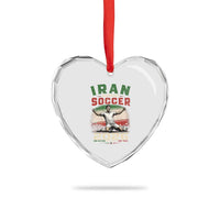 Iran Soccer Fan Gift Heart Crystal Glass Ornament One Nation One Team One Dream