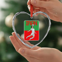 Iran Soccer Lover Heart Crystal Glass Ornament Proud Persian Roots Gift