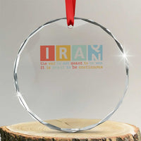 Iran The War Is Meant To Be Continuous Vintage Graphic Crystal Glass Ornament Orwell Quotes Geopolitical Satire