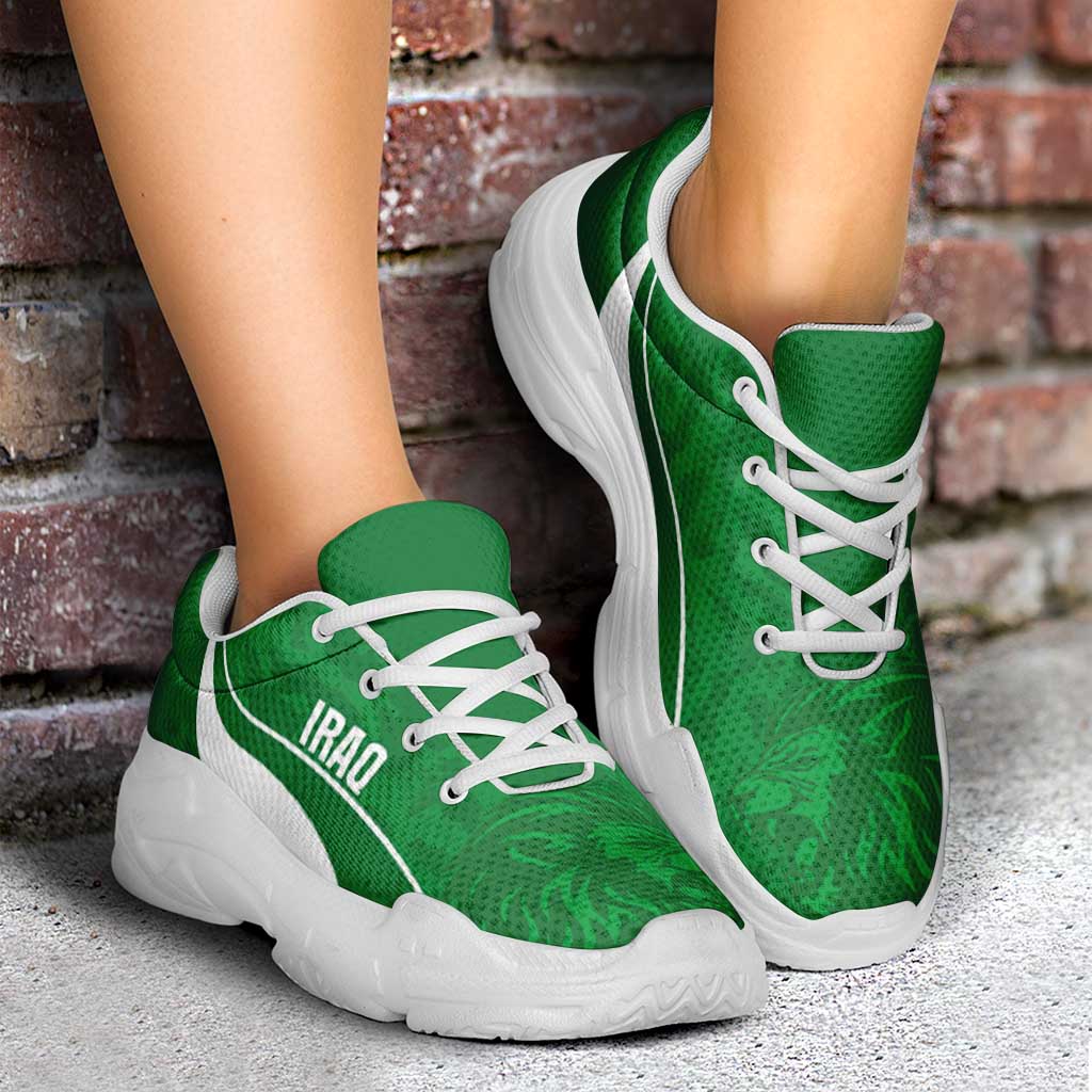Iraq 2026 Football Chunky Sneakers Usood al-Rafidayn Grunge Curve Stylized - Wonder Print Shop