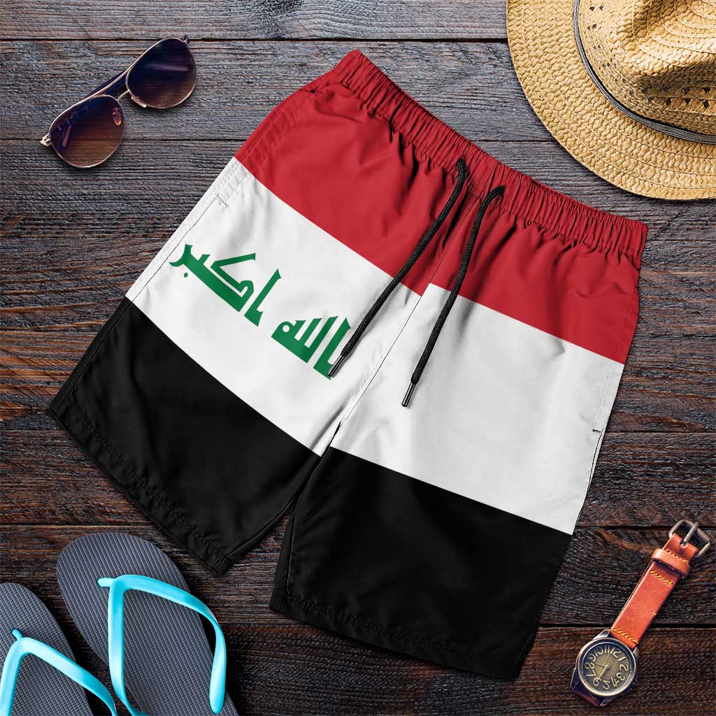 Iraq Shorts for Men National Flag Colors - Wonder Print Shop