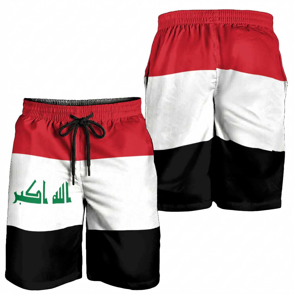 Iraq Shorts for Men National Flag Colors - Wonder Print Shop