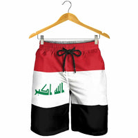 Iraq Shorts for Men National Flag Colors - Wonder Print Shop