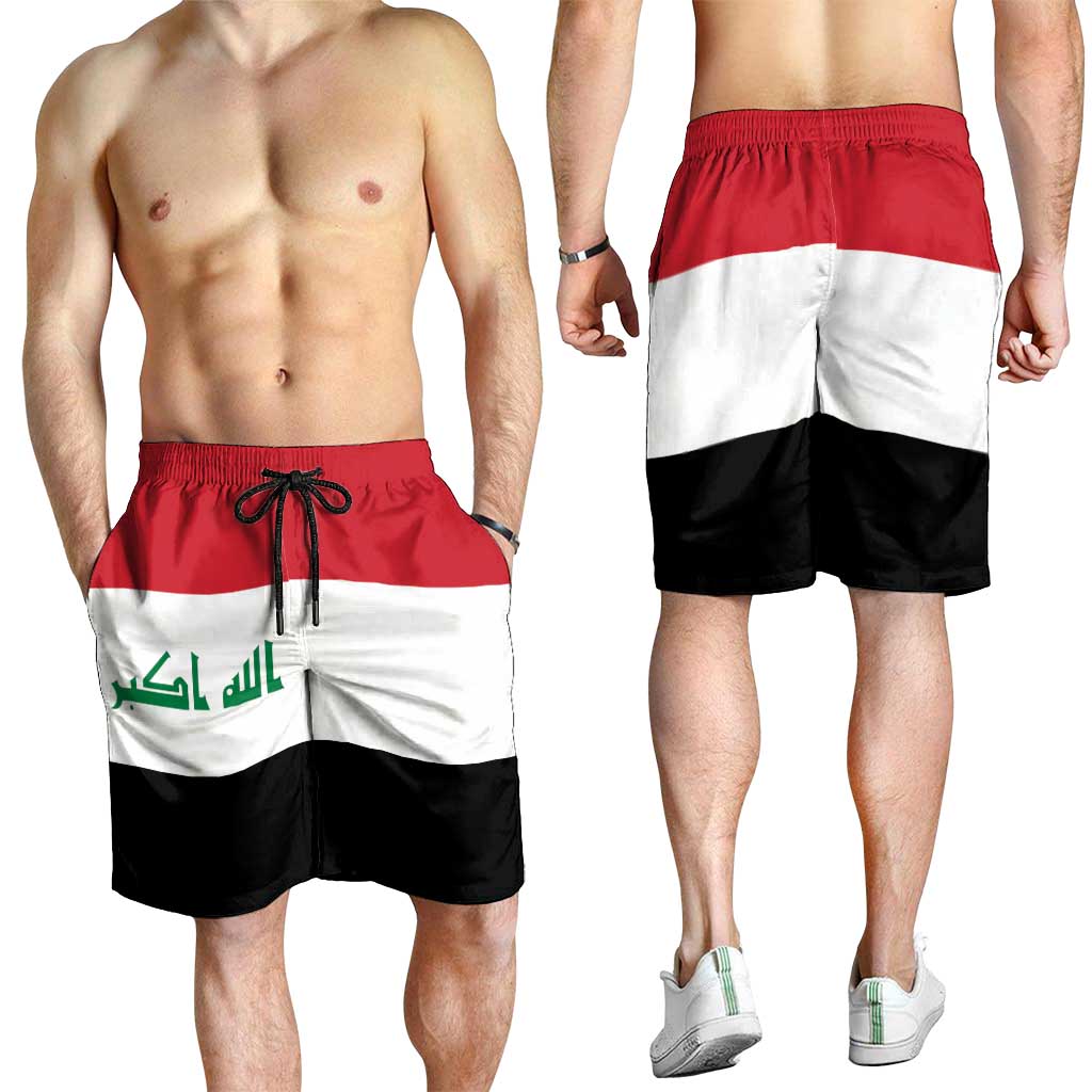 Iraq Shorts for Men National Flag Colors - Wonder Print Shop