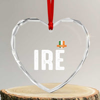 IRE Ireland Matching Group Heart Crystal Glass Ornament Irish Pride St Patricks Day Family or Friends
