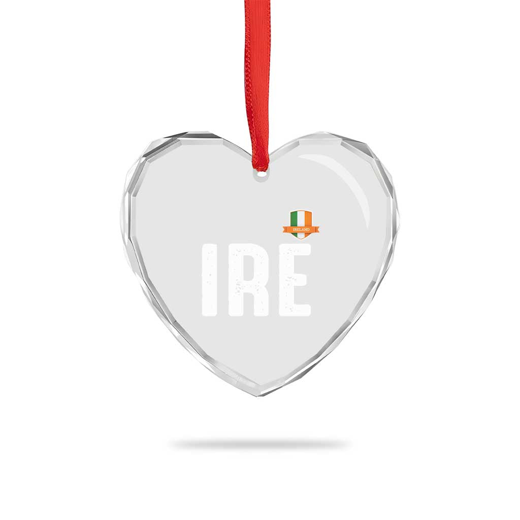 IRE Ireland Matching Group Heart Crystal Glass Ornament Irish Pride St Patricks Day Family or Friends