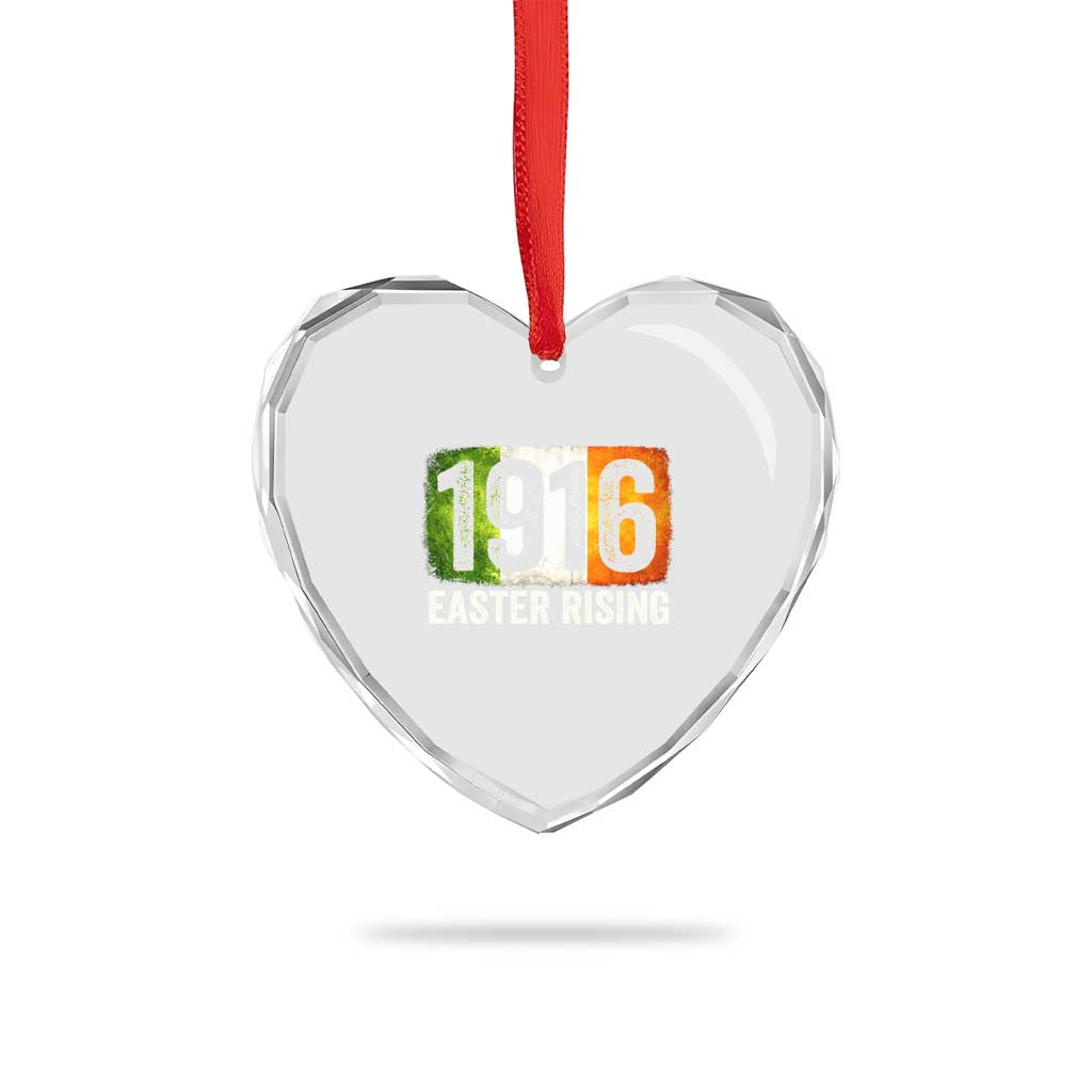 Ireland Easter Rising 1916 Heart Crystal Glass Ornament Irish Rebellion Vintage Flag