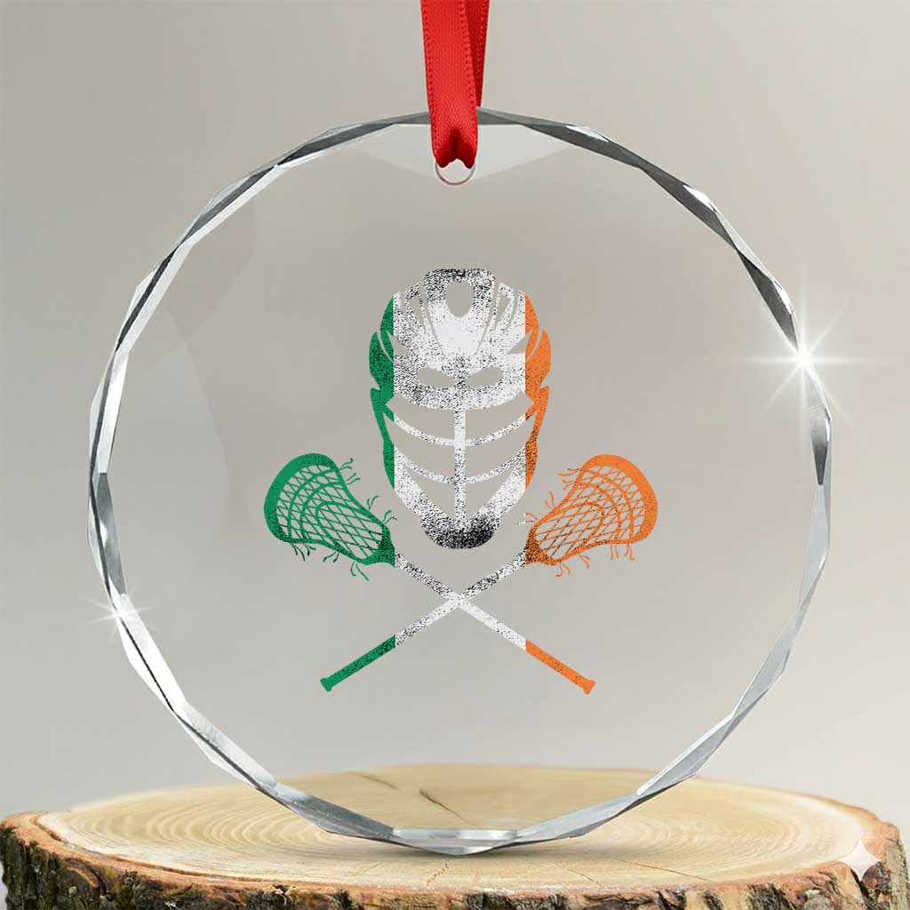 Ireland Lacrosse Crystal Glass Ornament Irish Flag Ireland - Wonder Print Shop