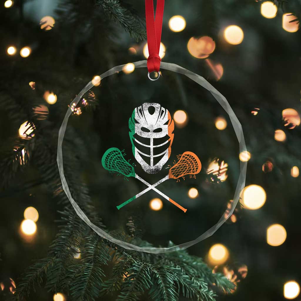 Ireland Lacrosse Crystal Glass Ornament Irish Flag Ireland - Wonder Print Shop
