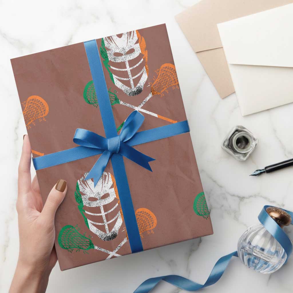 Ireland Lacrosse Wrapping Paper Roll Irish Flag Ireland - Wonder Print Shop