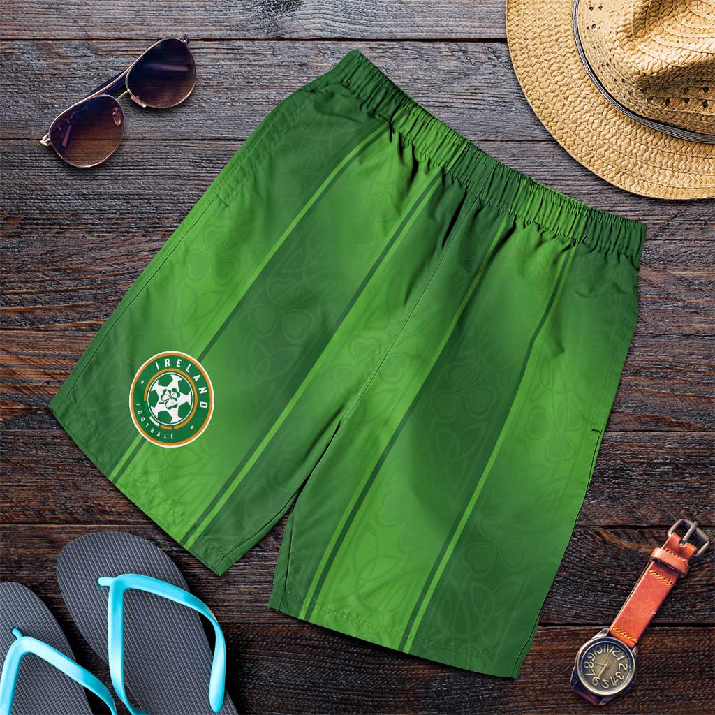 Ireland National Football Shorts for Men Celtics Knot Shamrocks Inspired Geometry - Wonder Print Shop
