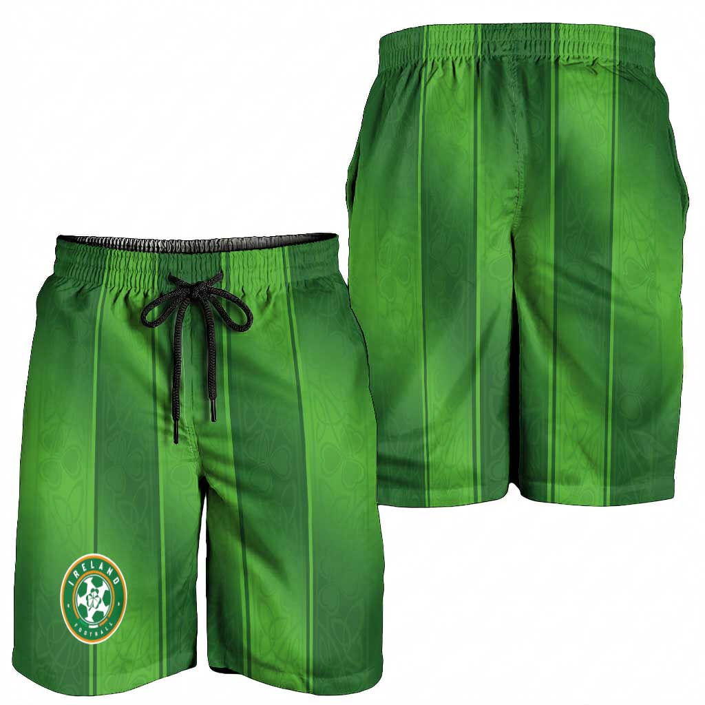 Ireland National Football Shorts for Men Celtics Knot Shamrocks Inspired Geometry - Wonder Print Shop