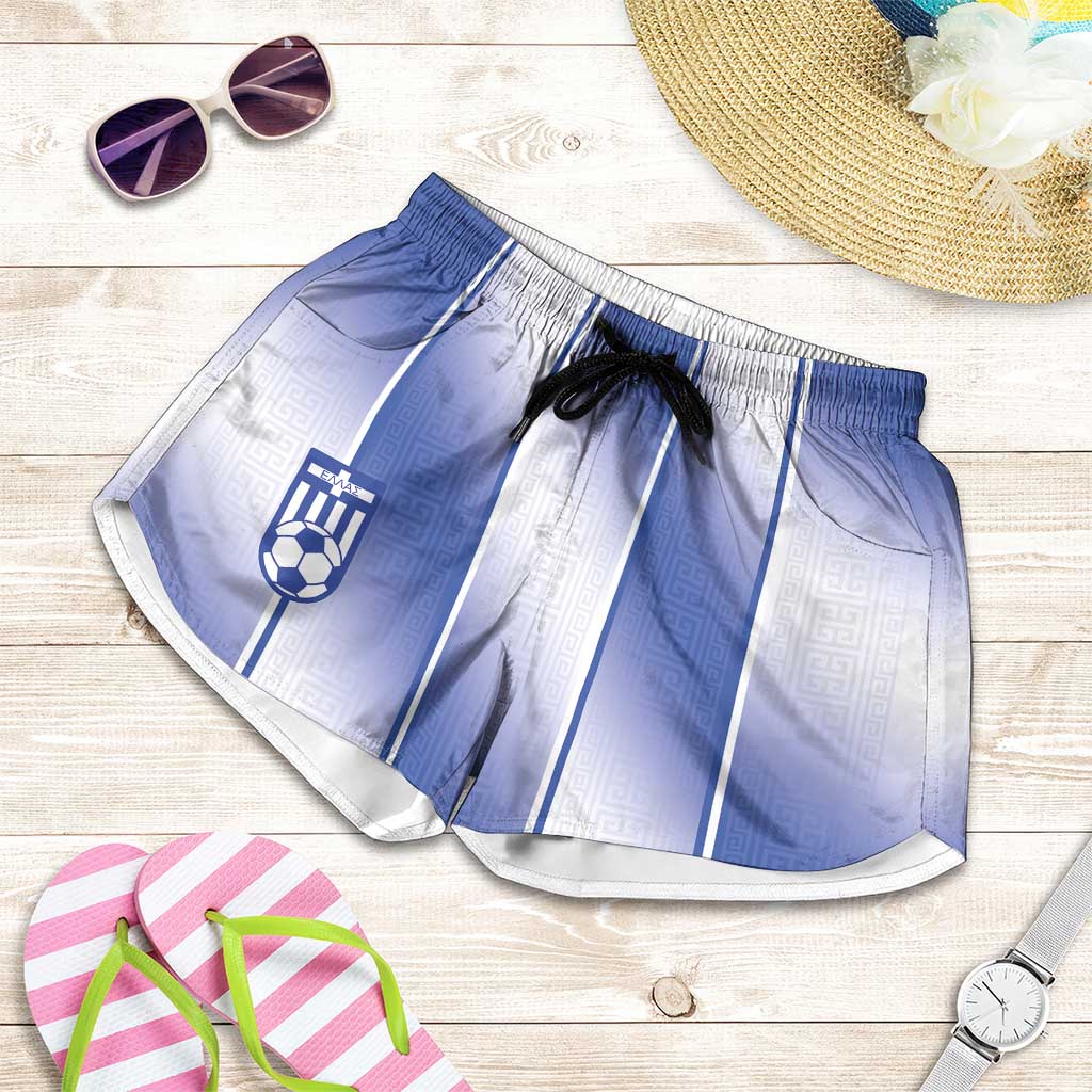 Ireland National Football Shorts for Women Greek Key Inspired Geometry - Wonder Print Shop