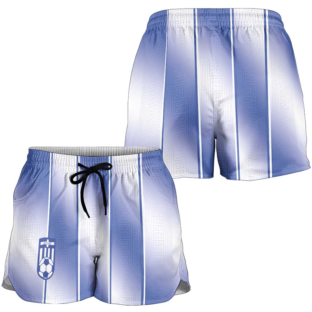Ireland National Football Shorts for Women Greek Key Inspired Geometry - Wonder Print Shop