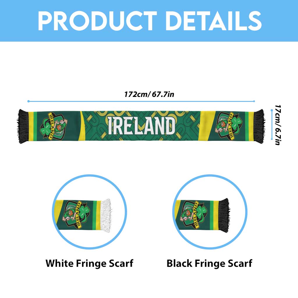 Ireland Rugby National Heritage Personalized Soccer Scarf Traditional Celtic Inspired Edition