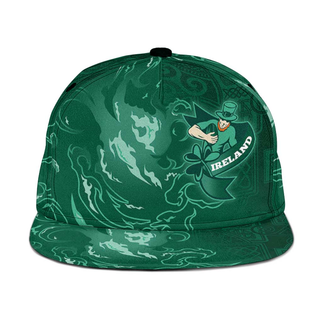 Ireland Rugby Pride Snapback Cap Celtic Shamrock Flame Fire Style