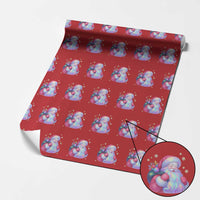 Iridescent Christmas Santa Printed Coquette Xmas Wrapping Paper Roll - Wonder Print Shop