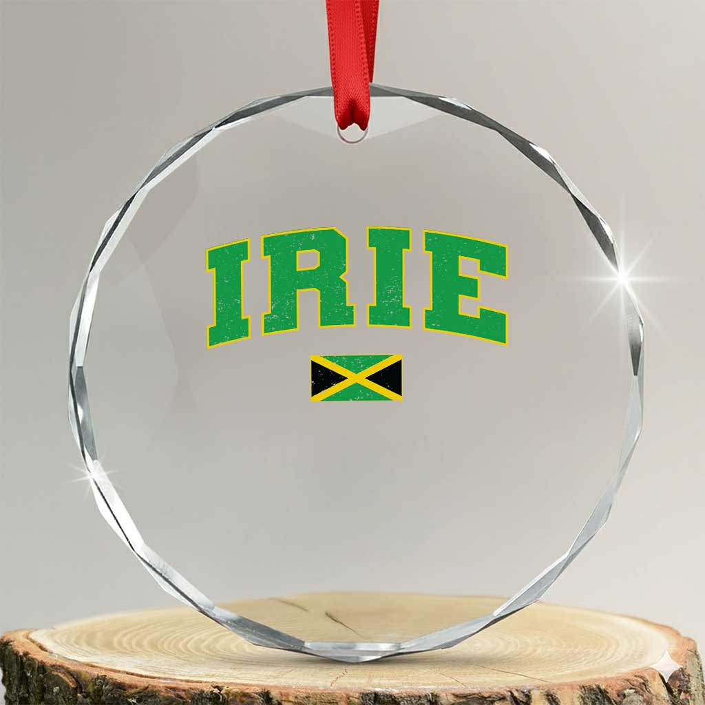 Irie Jamaican Rasta Crystal Glass Ornament Funny Jamaica Jamaican Flag Rasta Reggae Roots - Wonder Print Shop