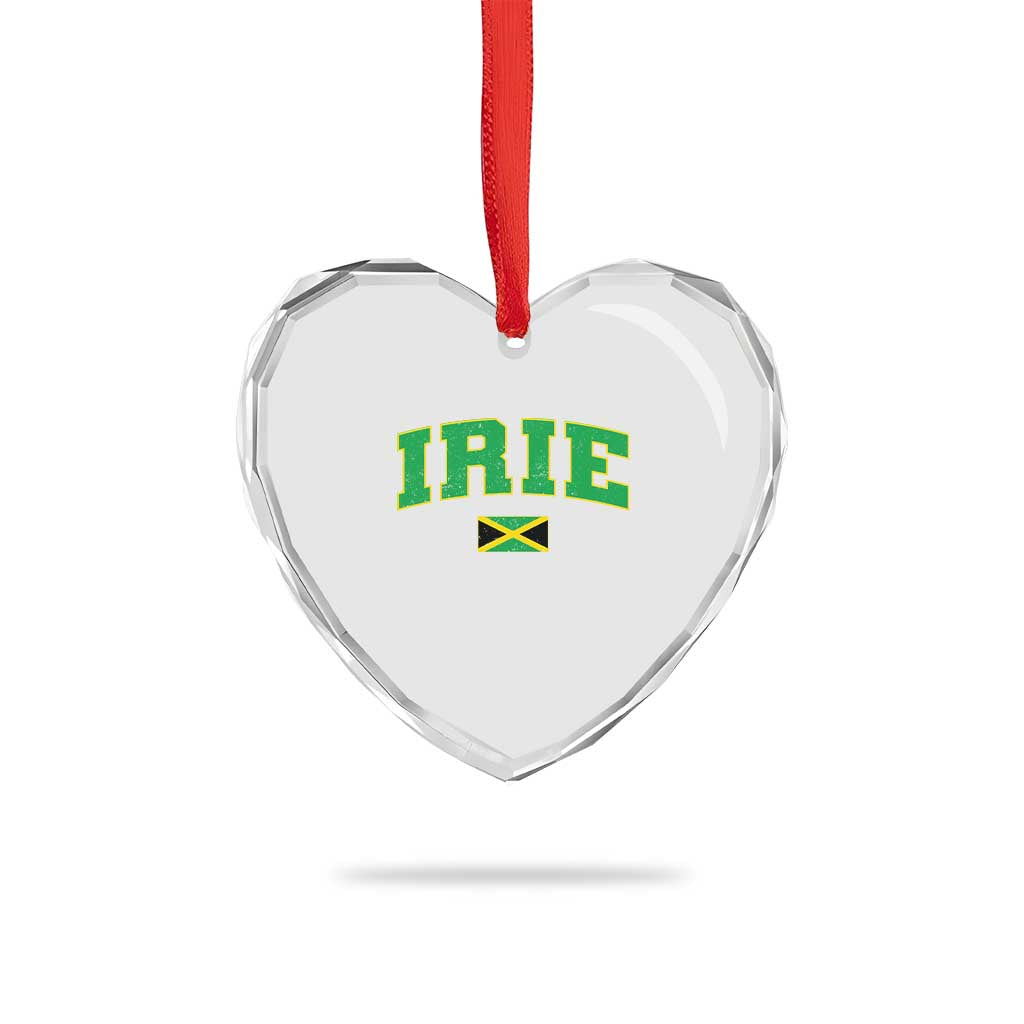 Irie Jamaican Rasta Heart Crystal Glass Ornament Funny Jamaica Jamaican Flag Rasta Reggae Roots - Wonder Print Shop