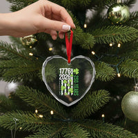 Irish American 250 Years 1776 2026 Patriotic Shamrock Heart Crystal Glass Ornament St Patricks Day Ameria 250th Anniversary