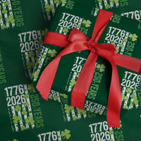 Irish American 250 Years 1776 2026 Patriotic Shamrock Wrapping Paper Roll St Patricks Day Ameria 250th Anniversary