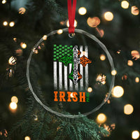 Irish American Pride Celtic Cross USA Flag Crystal Glass Ornament St Patricks Day Gift