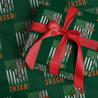 Irish American Pride Celtic Cross USA Flag Wrapping Paper Roll St Patricks Day Gift