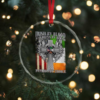 Irish Americans Crystal Glass Ornament Irish By Blood American By Birth Patriot By Choice Celtic Cross - Wonder Print Shop