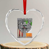 Irish Americans Heart Crystal Glass Ornament Irish By Blood American By Birth Patriot By Choice Celtic Cross - Wonder Print Shop