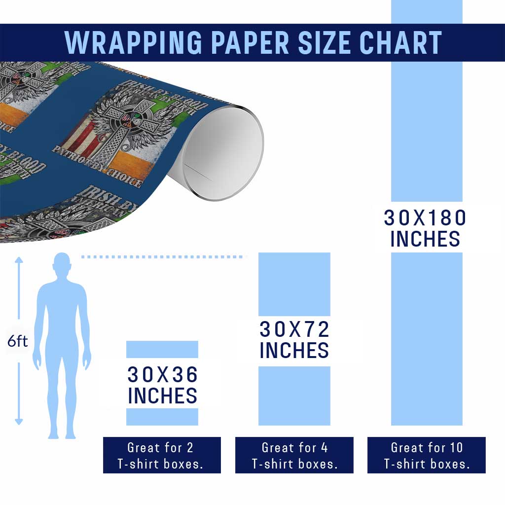 Irish Americans Wrapping Paper Roll Irish By Blood American By Birth Patriot By Choice Celtic Cross - Wonder Print Shop