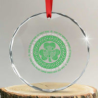 Irish Blessing May The Road Rise To Meet You Crystal Glass Ornament Celtic Knot Shamrock