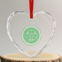 Irish Blessing May The Road Rise To Meet You Heart Crystal Glass Ornament Celtic Knot Shamrock
