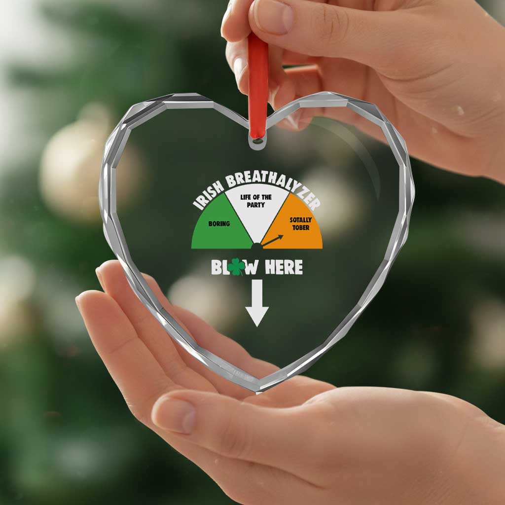 Irish Breathalyzer Blow Here Funny Drinking Gauge Heart Crystal Glass Ornament St Patricks Day Party Offensive Adult Humor