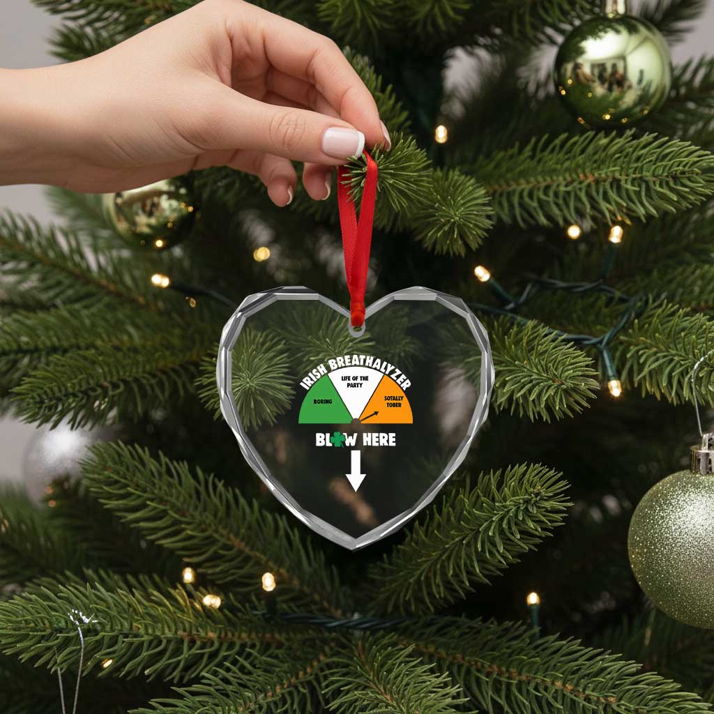 Irish Breathalyzer Blow Here Funny Drinking Gauge Heart Crystal Glass Ornament St Patricks Day Party Offensive Adult Humor