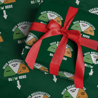 Irish Breathalyzer Blow Here Funny Drinking Gauge Wrapping Paper Roll St Patricks Day Party Offensive Adult Humor