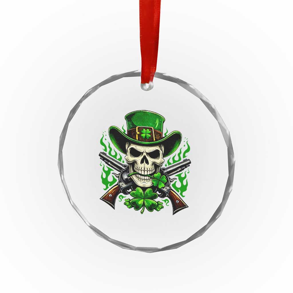 Irish Cowboy Skeleton Crystal Glass Ornament St Patricks Day Party Gift