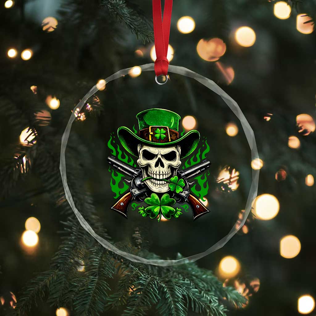 Irish Cowboy Skeleton Crystal Glass Ornament St Patricks Day Party Gift
