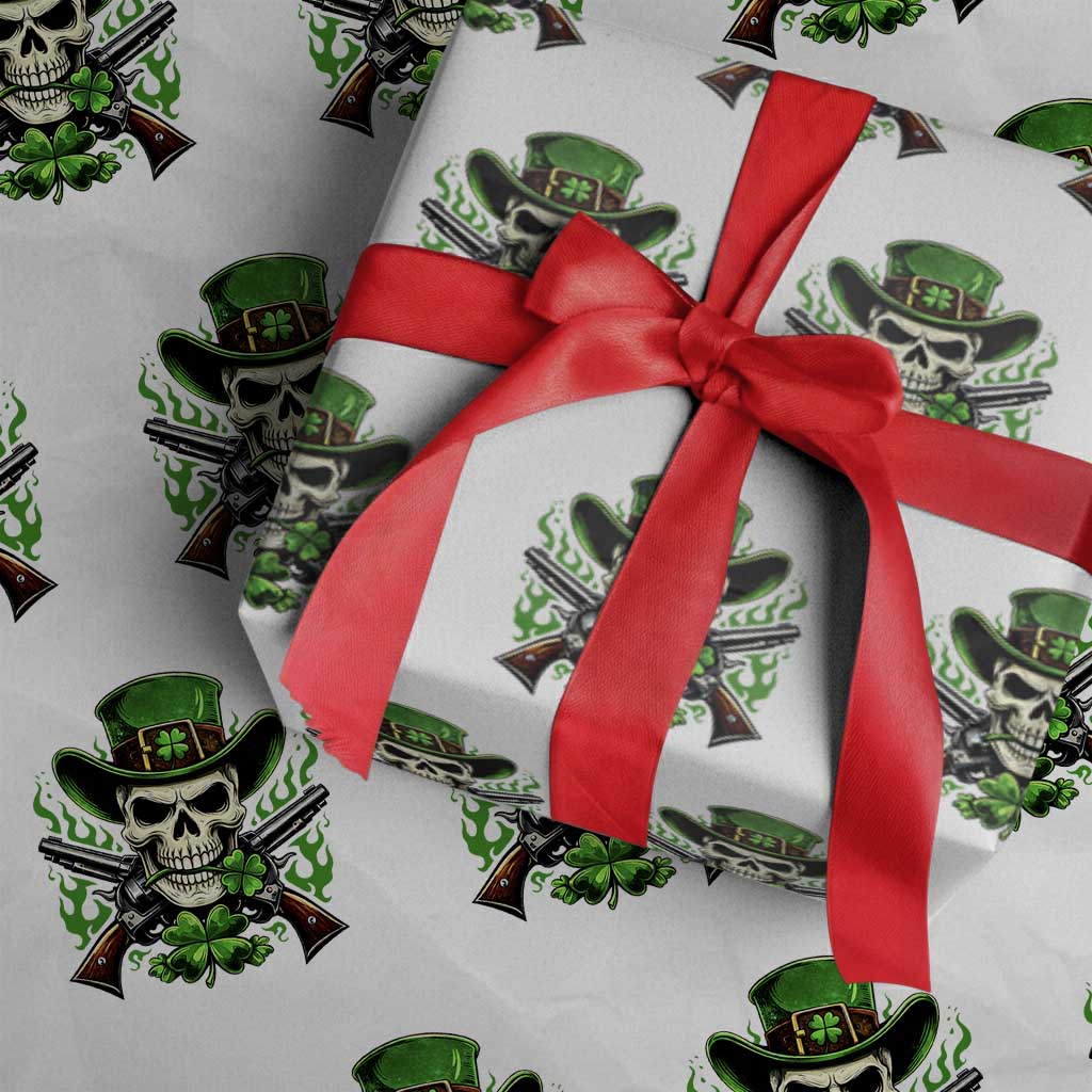 Irish Cowboy Skeleton Wrapping Paper Roll St Patricks Day Party Gift