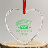 Irish Drinking Team XXL Funny St Patricks Day Party Squad Heart Crystal Glass Ornament