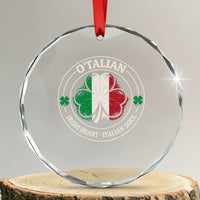Irish Italian Pride Crystal Glass Ornament O'Talian Irish Heart Italian Soul St Patricks Day