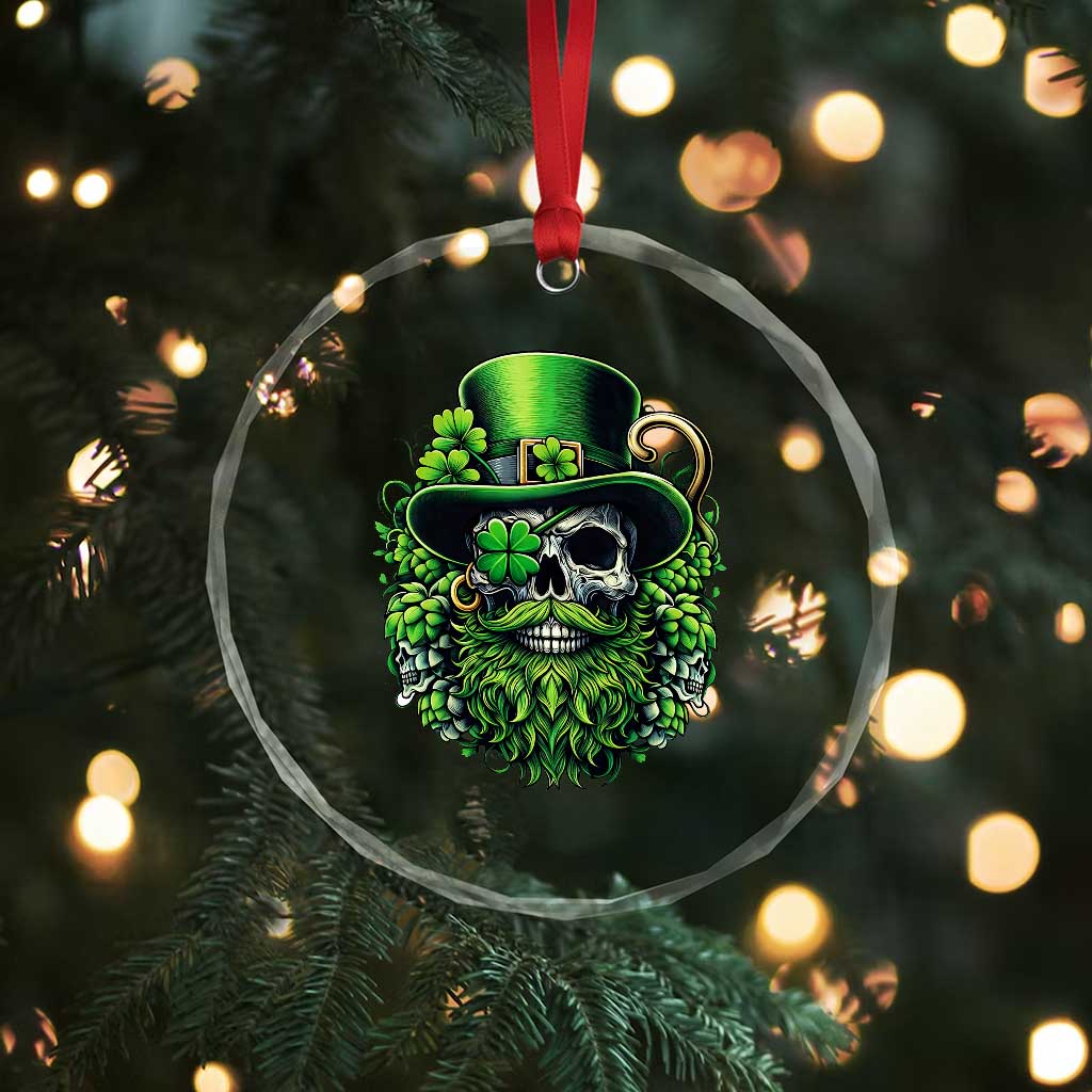 Irish Leprechaun Skull Crystal Glass Ornament St Patricks Day Party Gift